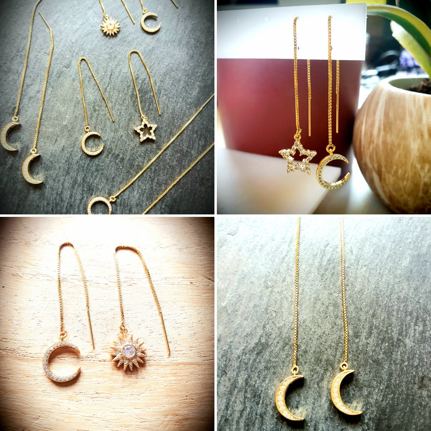 Boucles d'oreilles celestes gold-filled 14k